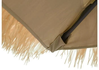 vidaXL Square straight parasol 324 x 324 cm Brown with LED