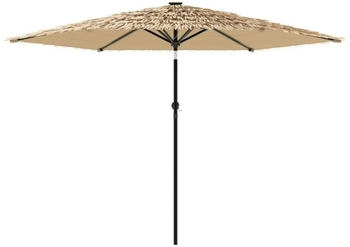 vidaXL Square straight parasol 288 x 288 cm Brown with LED
