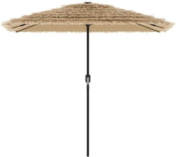 vidaXL Square straight parasol 248 x 248 cm Brown with LED