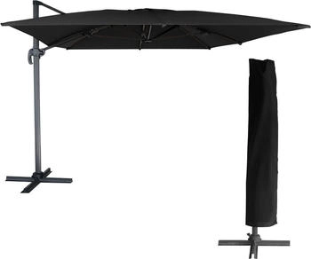 Happy Garden Rectangular offset parasol 3 x 4 m Black