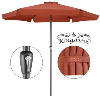 Kingsleeve Round tiltable straight parasol 330 cm Terracotta