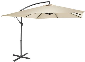 TecTake Square straight parasol Apollon 250 x 250 cm Beige