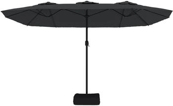 vidaXL Double parasol 449 x 245 cm Black