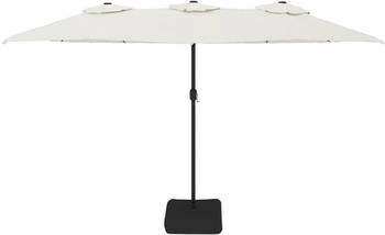 vidaXL Double parasol with LED Ecru