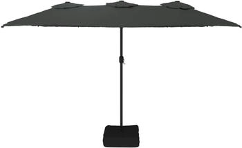 vidaXL Double parasol with LED Grey