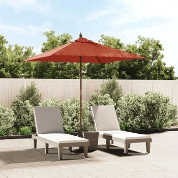 vidaXL Sonnenschirm mit Holzmast Terrakotta 198x198x231 cm (363188)