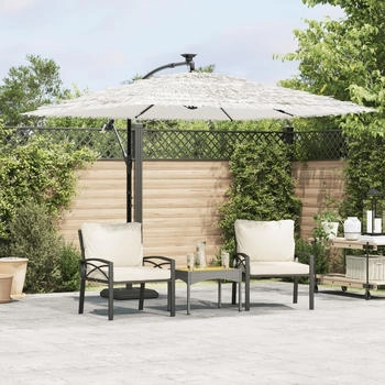 vidaXL Sonnenschirm mit Stahlmast Weiß 269x269x235 cm (4005081)