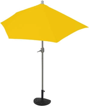 Mendler halbrund Parla Halbschirm UV 50+ Polyester/Alu 3kg 270cm gelb mit Ständer gelb 97729+35128 (97729b)