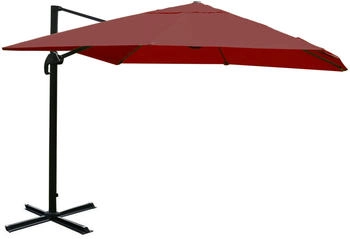 Mendler HWC-A96 3x4m (Ø5m) Polyester/Alu bordeaux ohne Ständer rot 134331+122472