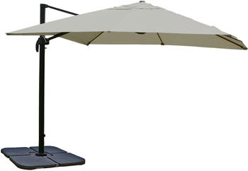 Mendler HWC-A96 3 x 4 m 5 m Alu/Stahl creme-grau mit Ständer beige 76873+70478
