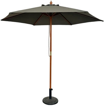 Mojawo XL Holz Gartenschirm Holzgestell Grau Ø3m