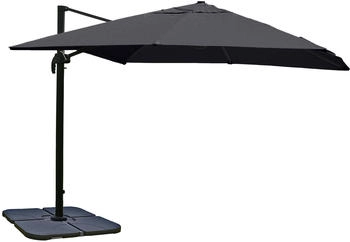 Mendler HWC-A96 3x4m (Ø5m) Polyester/Alu anthrazit mit Ständer grau 76804+70478+122472