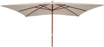 Mendler Florida Gartenschirm 3 x 4 m Polyester/Holz crème beige Massivholz 65600