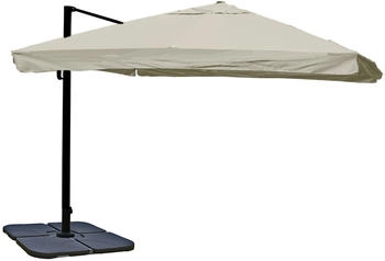 Mendler HWC-A96 3x4m (Ø5m) Alu/Stahl creme-grau mit Ständer beige 76874+70478+122472