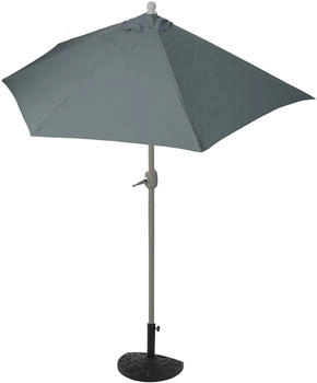 Mendler halbrund Parla Halbschirm UV 50+ Polyester/Alu 3kg 300cm anthrazit mit Ständer schwarz 52378+35128