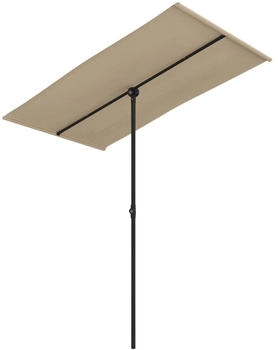 furnicato Sonnenschirm mit Aluminium-Mast 180x110 cm Taupe