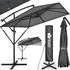 tillvex Rectangular offset parasol 330 cm Anthracite with base