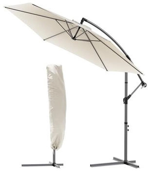 Vounot Round offset parasol 300 cm Grey with cover