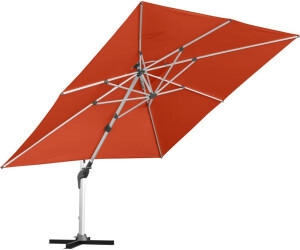 anndora Alu Sonnenschirm 3,5 x 3,5m quadratisch terracotta rot