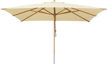 anndora Sonnenschirm 4x4m eckig mit Holz Buche Natur