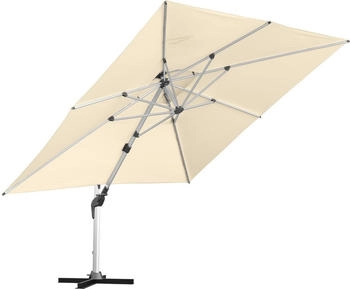 anndora Alu Sonnenschirm 3,5 x 3,5m quadratisch natur