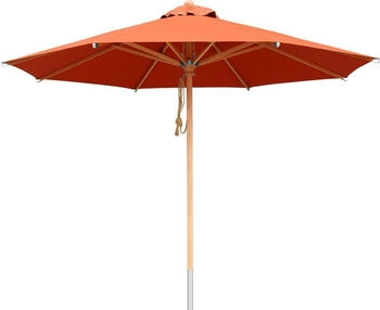 anndora Sonnenschirm 3,5m rund mit Holz Buche Terracotta rot