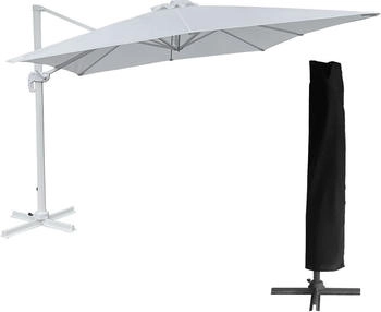 Happy Garden Rectangular offset parasol 3 x 4 m White