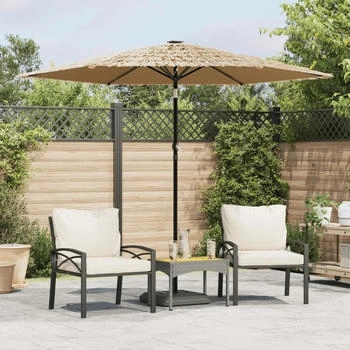 vidaXL Sonnenschirm LED Stahlmast 268x268x226 cm braun (4005120)