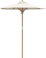 vidaXL Garten-Sonnenschirm Cremewei&szlig; &Oslash; 180 x 230 cm Bambus