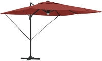 vidaXL Roma Parasol Rot 286 x 284 x 270 cm Aluminium und Polyester