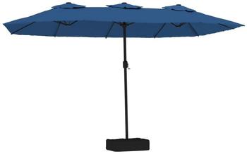 vidaXL Doppel-Sonnenschirm mit LED-Leuchten azurblau (362960)
