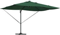 vidaXL Sonnenschirm Gr&uuml;n 352 x 251 x 265 cm Polyester und Aluminium