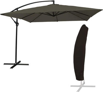 Happy Garden Square offset parasol 2.7 x 2.7 m Grey