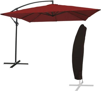 Happy Garden Square offset parasol Molokai 270 x 270 cm Red