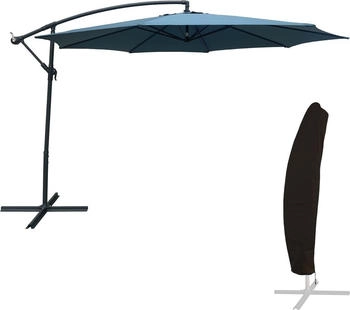 Happy Garden Round offset parasol 3.5 m Blue grey