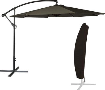 Happy Garden Round offset parasol 3.5 m Grey