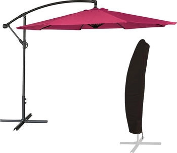 Happy Garden Round offset parasol 3.5 m Fuchsia