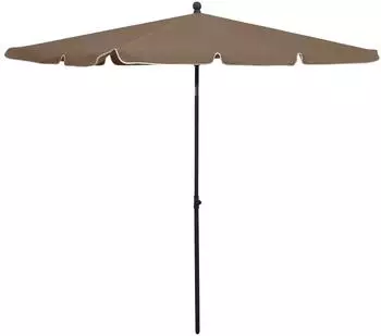 furnicato Sonnenschirm mit Mast 210x140 cm Taupe