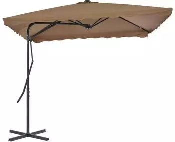 furnicato Sonnenschirm mit Stahl-Mast 250x250 cm Taupe