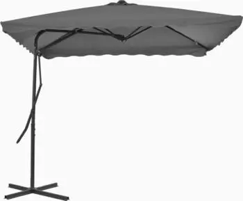 furnicato Sonnenschirm mit Stahl-Mast 250x250 cm Anthrazit