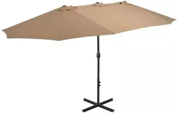 furnicato Sonnenschirm mit Aluminium-Mast 460x270 cm Taupe