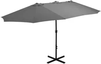 furnicato Sonnenschirm mit Aluminium-Mast 460 x 270 cm Anthrazit