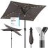 Sekey Aluminum Solar-Sonnenschirm LED-Beleuchtung 210x140cm