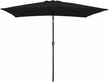 Happy Garden Rectangular straight parasol 2 x 3 m Black