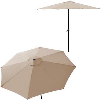 [casa.pro]® Sonnenschirm mit Kurbel Ø 300 cm beige
