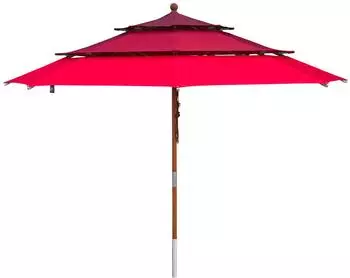 anndora Sonnenschirm Gartenschirm 3m rund 3-lagig Mehrfarbig rot
