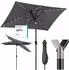 Sekey Aluminum Solar-Sonnenschirm LED-Beleuchtung 210x140cm