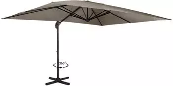 IDMarket Rectangular offset parasol Calvi 300 x 400 cm Taupe with cover