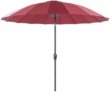 Beliani Sonnenschirm Stoff ⌀ 255 cm Rund Aluminiumgestell Rot