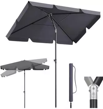 Sekey Balkonschirm 2-in-1 Set 200x125cm grau